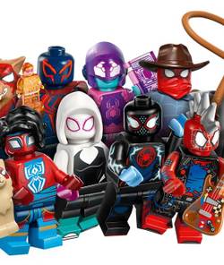 Lego's full Spider-Verse collectable mini-figure set, which includes popular variants of Spider-Man and pals like Gwen Stacy. 